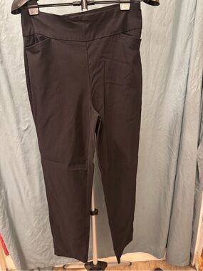 Cato Black Pull-On Straight Leg Dress Pants Size 12 Work Career